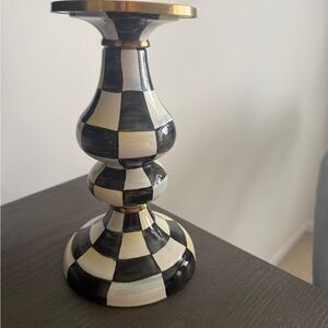 Mackenzie Childs Courtly Check enamel Candlestick - Home Accents